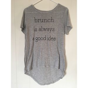 Loose fitting cute tee longer in back